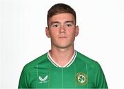 4 September 2023; Sean Grehan poses for a portrait during a Republic of Ireland U21's squad portrait session at the Carlton Hotel in Blanchardstown, Dublin. Photo by Tyler Miller/Sportsfile