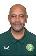 27 September 2023; Head coach Paul Osam during Republic of Ireland U16 portrait session at the Pillo Hotel in Ashbourne, Meath. Photo by Seb Daly/Sportsfile