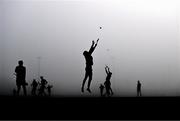 7 January 2024; Carlow players warm up before the Dioralyte Walsh Cup Round 2 match between Carlow and Kilkenny at Netwatch Cullen Park in Carlow. Photo by Sam Barnes/Sportsfile