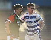 7 January 2024; Brian Derwin of St Brigid's and Thomas O'Mahony of Castlehaven during the AIB GAA Football All-Ireland Senior Club Championship semi-final match between St Brigid's of Roscommon and Castlehaven of Cork at FBD Semple Stadium in Thurles, Tipperary. Photo by Piaras Ó Mídheach/Sportsfile