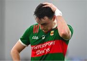 7 January 2024; Kevin Quinn of Mayo reacts after his side's defeat in the Connacht FBD League quarter-final match between Mayo and London at University of Galway Connacht GAA AirDome in Bekan, Mayo. Photo by Tyler Miller/Sportsfile