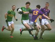 7 January 2024; Jack Doherty of Glen in action against Dara Mullin of Kilmacud Crokes during the AIB GAA Football All-Ireland Senior Club Championship semi-final match between Kilmacud Crokes of Dublin, and Glen of Derry, at Páirc Esler in Newry, Down. Photo by Daire Brennan/Sportsfile