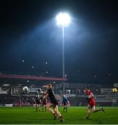 6 January 2024; Gareth McKibben of Down in action against Gareth McKinless of Derry during the Bank of Ireland Dr McKenna Cup Group B match between Derry and Down at Celtic Park in Derry. Photo by Ramsey Cardy/Sportsfile
