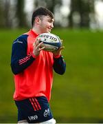 9 January 2024; Ruadhan Quinn during Munster rugby squad training at the University of Limerick in Limerick. Photo by Eóin Noonan/Sportsfile
