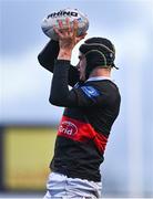 9 January 2024; Samuel Neely of The High School wins possession in a line-out during the Bank of Ireland Vinnie Murray Cup Round 1 match between The High School and St Andrews College at Energia Park in Dublin. Photo by Tyler Miller/Sportsfile