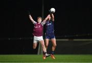 9 January 2024; James McLaughlin of University of Galway in action against Ryan Deegan of TU Dublin during the Electric Ireland Higher Education GAA Sigerson Cup Round 1 match between University of Galway and TU Dublin at Dangan in Galway. Photo by Stephen Marken/Sportsfile