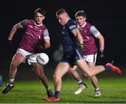 9 January 2024; Jack Flynn of TU Dublin has a shot on goal during the Electric Ireland Higher Education GAA Sigerson Cup Round 1 match between University of Galway and TU Dublin at Dangan in Galway. Photo by Stephen Marken/Sportsfile