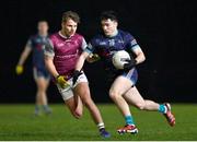 9 January 2024; Niall Carolan of TU Dublin in action against Rory Egan of University of Galway during the Electric Ireland Higher Education GAA Sigerson Cup Round 1 match between University of Galway and TU Dublin at Dangan in Galway. Photo by Stephen Marken/Sportsfile