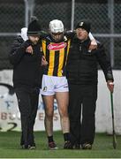 9 January 2024; Cian Kenny of Kilkenny leaves the field after picking up an injury during the Dioralyte Walsh Cup Round 2 match between Carlow and Kilkenny at Netwatch Cullen Park in Carlow. Photo by Sam Barnes/Sportsfile