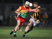 9 January 2024; Martin Kavanagh of Carlow in action against Darragh Corcoran of Kilkenny during the Dioralyte Walsh Cup Round 2 match between Carlow and Kilkenny at Netwatch Cullen Park in Carlow. Photo by Sam Barnes/Sportsfile