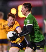 9 January 2024; Aidan McCloskey of Queens in action against Sean Jones of DCU during the Electric Ireland Higher Education GAA Sigerson Cup Round 1 match between Queens University Belfast and DCU at The Dub at Queen’s Sport in Belfast. Photo by Ramsey Cardy/Sportsfile