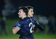 9 January 2024; Cormac McGeogh, 2, and Cian Hanley of TU Dublin after the Electric Ireland Higher Education GAA Sigerson Cup Round 1 match between University of Galway and TU Dublin at Dangan in Galway. Photo by Stephen Marken/Sportsfile