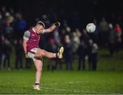9 January 2024; Ryan O'Donoghue of University of Galway takes a late free during the Electric Ireland Higher Education GAA Sigerson Cup Round 1 match between University of Galway and TU Dublin at Dangan in Galway. Photo by Stephen Marken/Sportsfile