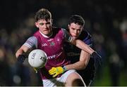 9 January 2024; Cillian O'Curraoin of University of Galway in action against Diarmuid Finneran of TU Dublin during the Electric Ireland Higher Education GAA Sigerson Cup Round 1 match between University of Galway and TU Dublin at Dangan in Galway. Photo by Stephen Marken/Sportsfile