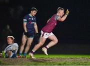 9 January 2024; Ryan O'Donoghue of University of Galway celebrates after scoring his side's first goal during the Electric Ireland Higher Education GAA Sigerson Cup Round 1 match between University of Galway and TU Dublin at Dangan in Galway. Photo by Stephen Marken/Sportsfile