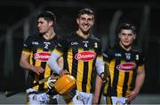 9 January 2024; Kilkenny players, from left,  Niall Rowe, Shane Murphy and Paddy Langton after their side's victory in the Dioralyte Walsh Cup Round 2 match between Carlow and Kilkenny at Netwatch Cullen Park in Carlow. Photo by Sam Barnes/Sportsfile