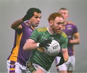 7 January 2024; Conor Glass of Glen in action against Craig Dias of Kilmacud Crokes during the AIB GAA Football All-Ireland Senior Club Championship semi-final match between Kilmacud Crokes of Dublin, and Glen of Derry, at Páirc Esler in Newry, Down. Photo by Daire Brennan/Sportsfile