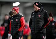 10 January 2024; Tyrone joint-managers Feargal Logan, right, and Brian Dooher before the Bank of Ireland Dr McKenna Cup Group A match between Armagh and Tyrone at BOX-IT Athletic Grounds in Armagh. Photo by Ben McShane/Sportsfile