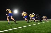 10 January 2024; Clare players doing runs after the Co-Op Superstores Munster Hurling League Group A match between Clare and Limerick at Clarecastle GAA astro pitch in Clare. Photo by Piaras Ó Mídheach/Sportsfile