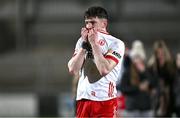 10 January 2024; Aiden Clarke of Tyrone reacts after his side's defeat in the Bank of Ireland Dr McKenna Cup Group A match between Armagh and Tyrone at BOX-IT Athletic Grounds in Armagh. Photo by Ben McShane/Sportsfile