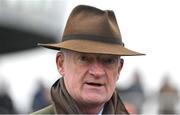 12 January 2024; Trainer Willie Mullins after sending out Readin Tommy Wrong to win the Lawlor's Of Naas Novice Hurdle at Naas Racecourse in Kildare. Photo by Seb Daly/Sportsfile