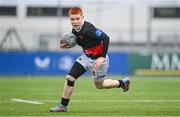 11 January 2024; Gethin Kelleher of The High School during the Bank of Ireland Fr Godfrey Cup Round 1 match between The King's Hospital and The High School at Energia Park in Dublin. Photo by Seb Daly/Sportsfile