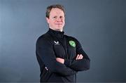 12 May 2023; Manager Colin O'Brien during a Republic of Ireland U17 squad portrait session at The Carlton Hotel in Blanchardstown, Dublin. Photo by Ben McShane/Sportsfile