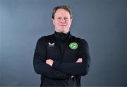 12 May 2023; Manager Colin O'Brien during a Republic of Ireland U17 squad portrait session at The Carlton Hotel in Blanchardstown, Dublin. Photo by Ben McShane/Sportsfile