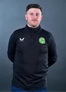12 May 2023; Performance analyst Shane Nolan during a Republic of Ireland U17 squad portrait session at The Carlton Hotel in Blanchardstown, Dublin. Photo by Ben McShane/Sportsfile