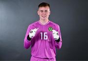 12 May 2023; Goalkeeper Joe Collins during a Republic of Ireland U17 squad portrait session at The Carlton Hotel in Blanchardstown, Dublin. Photo by Ben McShane/Sportsfile