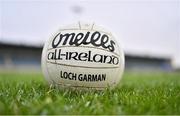 13 January 2024; A detailed view of a Wexford football before the O'Byrne Cup semi-final match between Dublin and Wexford at Parnell Park in Dublin. Photo by Stephen Marken/Sportsfile