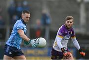 13 January 2024; Sean Lowry of Dublin on his way to scoring his side's third goal during the O'Byrne Cup semi-final match between Dublin and Wexford at Parnell Park in Dublin. Photo by Stephen Marken/Sportsfile