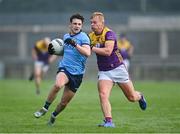 13 January 2024; Luke Breathnach of Dublin in action against Darragh Lyons of Wexford during the O'Byrne Cup semi-final match between Dublin and Wexford at Parnell Park in Dublin. Photo by Stephen Marken/Sportsfile