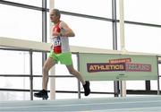 13 January 2024; Conor Flynn of Ennis Track AC, Clare, competes in the men's over 65 800m during the 123.ie National Masters Indoor Championships at the TUS International arena in Athlone, Westmeath. Photo by Tyler Miller/Sportsfile
