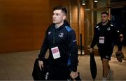 13 January 2024; Luke McGrath of Leinster arrives before the Investec Champions Cup Pool 4 Round 3 match between Leinster and Stade Francais at the Aviva Stadium in Dublin. Photo by Harry Murphy/Sportsfile