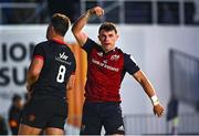13 January 2024; Calvin Nash of Munster celebrates after scoring his side's fourth try during the Investec Champions Cup Pool 3 Round 3 match between RC Toulon and Munster at Stade Felix Mayol in Toulon, France. Photo by Eóin Noonan/Sportsfile