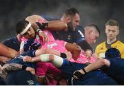 13 January 2024; Ryan Chapuis of Stade Francais and Jason Jenkins of Leinster during the Investec Champions Cup Pool 4 Round 3 match between Leinster and Stade Francais at the Aviva Stadium in Dublin. Photo by Seb Daly/Sportsfile