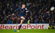 13 January 2024; Sam Prendergast of Leinster kicks a conversion during the Investec Champions Cup Pool 4 Round 3 match between Leinster and Stade Francais at the Aviva Stadium in Dublin. Photo by Harry Murphy/Sportsfile