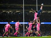 13 January 2024; James Ryan of Leinster takes possession in a lineout during the Investec Champions Cup Pool 4 Round 3 match between Leinster and Stade Francais at the Aviva Stadium in Dublin. Photo by Harry Murphy/Sportsfile