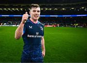 13 January 2024; Luke McGrath of Leinster after making his 200th Leinster appearance in the during the Investec Champions Cup Pool 4 Round 3 match between Leinster and Stade Francais at the Aviva Stadium in Dublin. Photo by Harry Murphy/Sportsfile