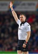 13 January 2024; Referee Matthew Carley during the Investec Champions Cup Pool 2 Round 3 match between Ulster and Toulouse at Kingspan Stadium in Belfast. Photo by Ramsey Cardy/Sportsfile