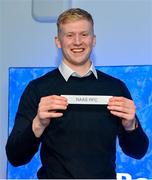 13 January 2024; Leinster's Jamie Osborne during the Bank of Ireland Provincial Towns Cup Draw before the Investec Champions Cup Pool 4 Round 3 match between Leinster and Stade Francais at the Aviva Stadium in Dublin. Photo by Seb Daly/Sportsfile