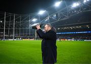 13 January 2024; Former Leinster head coach Michael Cheika at half time in the Investec Champions Cup Pool 4 Round 3 match between Leinster and Stade Francais at the Aviva Stadium in Dublin. Photo by Harry Murphy/Sportsfile