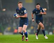13 January 2024; Ciarán Frawley, left, and Hugo Keenan of Leinster during the Investec Champions Cup Pool 4 Round 3 match between Leinster and Stade Francais at the Aviva Stadium in Dublin. Photo by Harry Murphy/Sportsfile