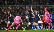 13 January 2024; Caelan Doris of Leinster makes a break during the Investec Champions Cup Pool 4 Round 3 match between Leinster and Stade Francais at the Aviva Stadium in Dublin. Photo by Harry Murphy/Sportsfile