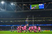 13 January 2024; A general view of a line-out during the Investec Champions Cup Pool 4 Round 3 match between Leinster and Stade Francais at the Aviva Stadium in Dublin. Photo by Seb Daly/Sportsfile