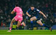13 January 2024; Robbie Henshaw of Leinster and Peniasi Dakuwaqa of Stade Francais during the Investec Champions Cup Pool 4 Round 3 match between Leinster and Stade Francais at the Aviva Stadium in Dublin. Photo by Seb Daly/Sportsfile