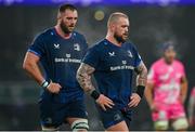 13 January 2024; Leinster players Andrew Porter, right, and Jason Jenkins during the Investec Champions Cup Pool 4 Round 3 match between Leinster and Stade Francais at the Aviva Stadium in Dublin. Photo by Seb Daly/Sportsfile