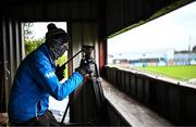 14 January 2024; Declan Cahill of Clubber sets up his tripod before the Co-Op Superstores Munster Hurling League Group B match between Tipperary and Kerry at MacDonagh Park in Nenagh, Tipperary. Photo by Harry Murphy/Sportsfile