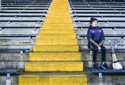 14 January 2024; Wexford supporter Logan Kelly, aged 9, watches the teams warm-up before the Dioralyte Walsh Cup Round 3 match between Wexford and Carlow at Chadwicks Wexford Park in Wexford. Photo by Tyler Miller/Sportsfile